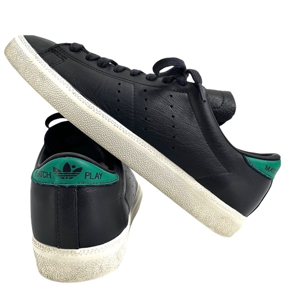 adidas Other - Adidas Matchplay Low Top Sneakers Black (Carbon) / Fresh Green Leather Men's 8.5